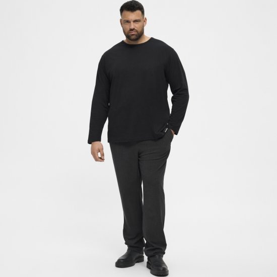 North Latitude T-Shirt Long Sleeve Black - T-shirts - Grote Maten T-shirts Heren