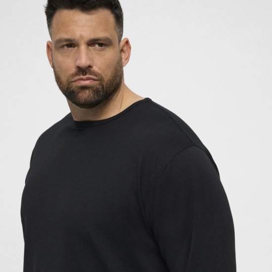 North Latitude T-Shirt Long Sleeve Black - T-shirts - Grote Maten T-shirts Heren