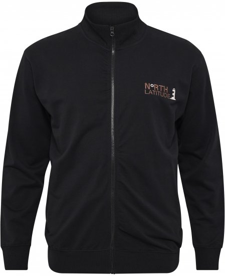 North Latitude Sweatshirt Cardigan Black - Sweaters & hoodies - Sweaters & Hoodies Grote Maten Heren