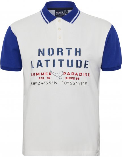 North Latitude Polo Short Sleeve Blue And White - Polo shirts - Grote Maten Poloshirts Heren
