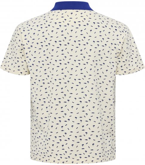 North Latitude Polo Pique Printed Off-White - Polo shirts - Grote Maten Poloshirts Heren