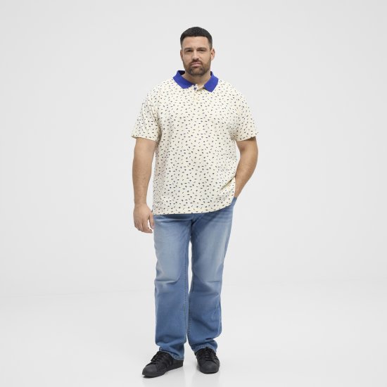 North Latitude Polo Pique Printed Off-White TALL - HERENKLEDING MT-6XLT - Tall Kleding Heren