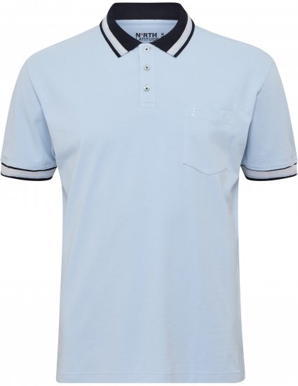 North Latitude Polo Pique Short Sleeve Light Blue - Polo shirts - Grote Maten Poloshirts Heren
