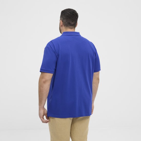 North Latitude Polo Pique Print Short Sleeve Cobalt Blue - Polo shirts - Grote Maten Poloshirts Heren