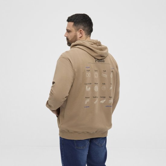North Latitude Hoodie with Zipper Dark Sand - Sweaters & hoodies - Sweaters & Hoodies Grote Maten Heren