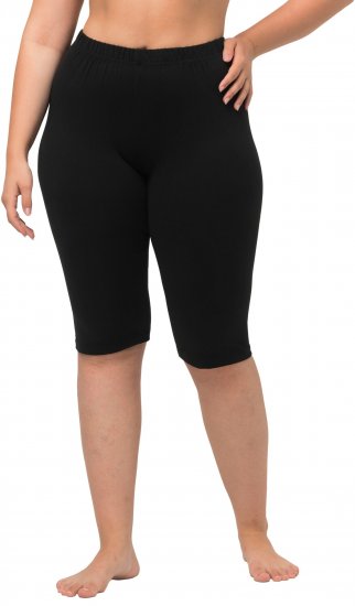 Ulla Popken Stretch Knit Bike Shorts Black - Jeans & Broeken in Grote Maten – Plus Size - 