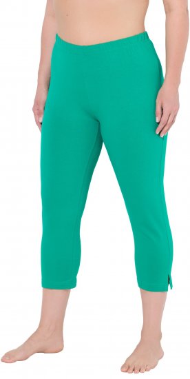 Ulla Popken Basic Stretch Knit Capris Green - Jeans & Broeken in Grote Maten – Plus Size - 