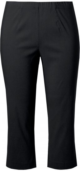 Ulla Popken Stretch Basic Bengaline Capri Pants Black - Jeans & Broeken in Grote Maten – Plus Size - 