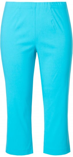 Ulla Popken Stretch Basic Bengaline Capri Pants Deep Aqua - Jeans & Broeken in Grote Maten – Plus Size - 