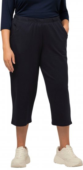 Ulla Popken Pull On Knit Elastic Waist Pocket Crop Pants Blue - Jeans & Broeken in Grote Maten – Plus Size - 