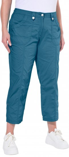 Ulla Popken Roll Tab Hem Stretch Cargo Pants Blue - Jeans & Broeken in Grote Maten – Plus Size - 