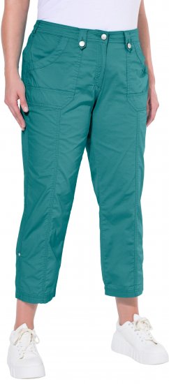 Ulla Popken Roll Tab Hem Stretch Cargo Pants Teal - Jeans & Broeken in Grote Maten – Plus Size - 