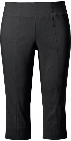 Ulla Popken Bengaline Elastic Waist Stretch Capri Pants Black - Jeans & Broeken in Grote Maten – Plus Size - 