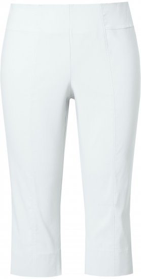 Ulla Popken Bengaline Elastic Waist Stretch Capri Pants Snow White - Jeans & Broeken in Grote Maten – Plus Size - 