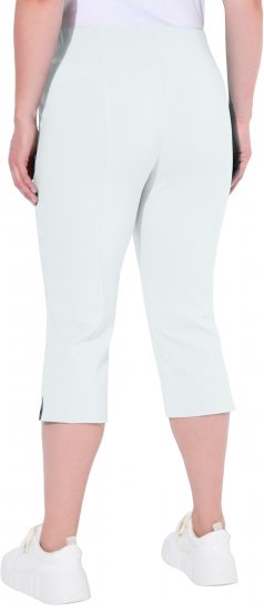 Ulla Popken Bengaline Elastic Waist Stretch Capri Pants Snow White - Jeans & Broeken in Grote Maten – Plus Size - 