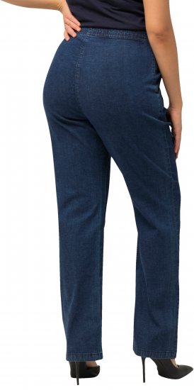 Ulla Popken Straight Leg Elastic Waist Mandy Fit Stretch Jeans Denim Blue - Jeans & Broeken in Grote Maten – Plus Size - 