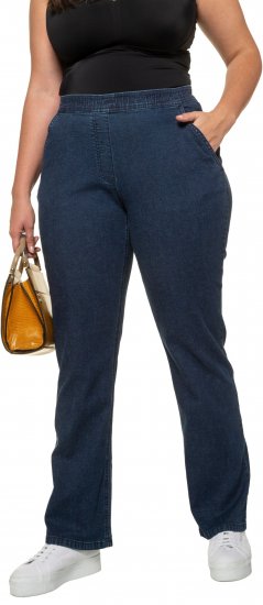 Ulla Popken Straight Leg Elastic Waist Mandy Fit Stretch Jeans Denim Blue - Jeans & Broeken in Grote Maten – Plus Size - 