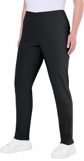 Ulla Popken Bengaline Slim Leg Sienna Fit Elastic Waist Pants Black - Jeans & Broeken in Grote Maten – Plus Size - 