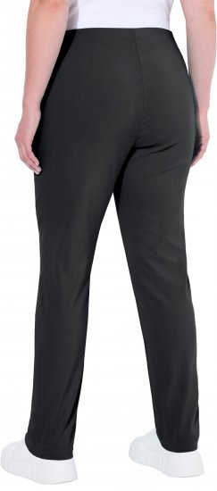Ulla Popken Bengaline Slim Leg Sienna Fit Elastic Waist Pants Black - Jeans & Broeken in Grote Maten – Plus Size - 