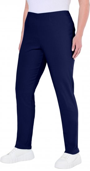 Ulla Popken Bengaline Slim Leg Sienna Fit Elastic Waist Pants Blue - Jeans & Broeken in Grote Maten – Plus Size - 
