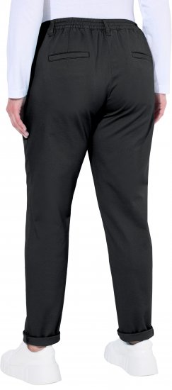 Ulla Popken Chino Elastic Waist Stretch Cotton Pants Black - Jeans & Broeken in Grote Maten – Plus Size - 
