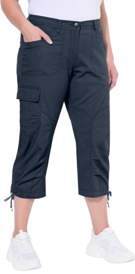 Ulla Popken Stretch Cotton Cargo Crop Pants Navy - Jeans & Broeken in Grote Maten – Plus Size - 