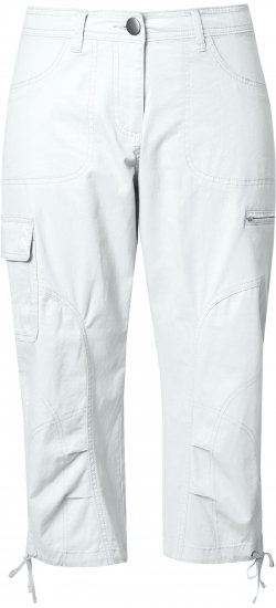 Ulla Popken Stretch Cotton Cargo Crop Pants Snow White - Jeans & Broeken in Grote Maten – Plus Size - 