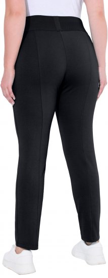 Ulla Popken Slim Leg Sienna Fit Ponte Stretch Knit Pants Black - Jeans & Broeken in Grote Maten – Plus Size - 