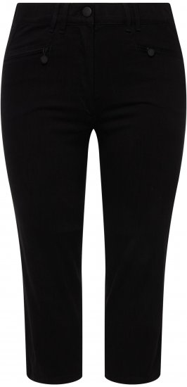 Ulla Popken Mony Stretch Capri Pants Black - Jeans & Broeken in Grote Maten – Plus Size - 