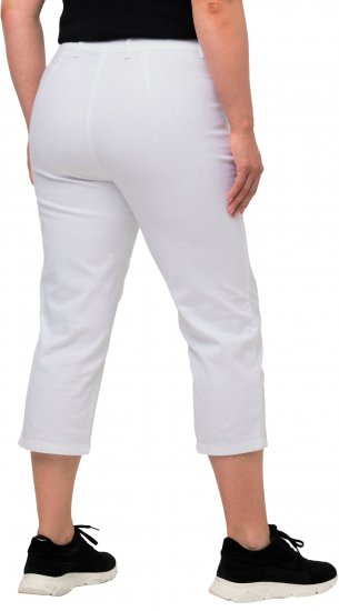 Ulla Popken Mony Stretch Capri Pants Snow White - Jeans & Broeken in Grote Maten – Plus Size - 
