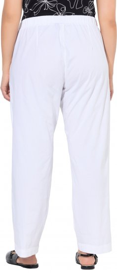 Ulla Popken Wide Leg Ruby Fit Stretch Chino Pants Snow White - Jeans & Broeken in Grote Maten – Plus Size - 