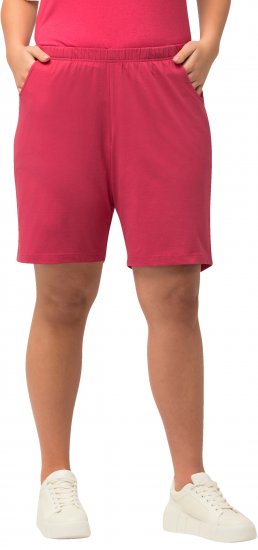 Ulla Popken Stretch Knit Bermuda Shorts Red - Jeans & Broeken in Grote Maten – Plus Size - 