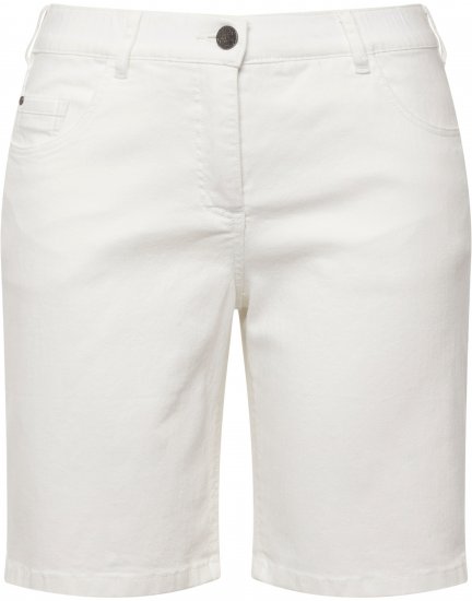 Ulla Popken Basic Denim Mandy Bermuda Shorts Snow White - Jeans & Broeken in Grote Maten – Plus Size - 