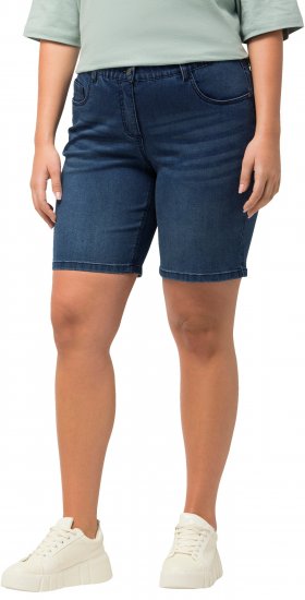 Ulla Popken Basic Denim Mandy Bermuda Shorts Light Blue Denim - Jeans & Broeken in Grote Maten – Plus Size - 