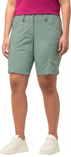 Ulla Popken Cargo Bermuda Shorts Light Moss Green - Jeans & Broeken in Grote Maten – Plus Size - 