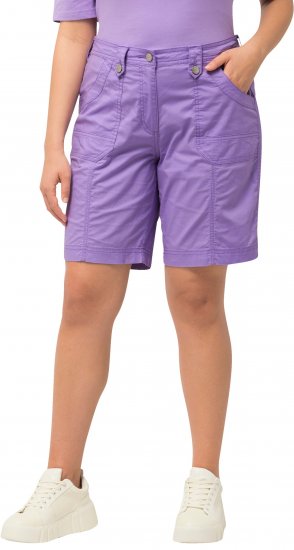 Ulla Popken Cargo Bermuda Shorts Pale Lilac - Jeans & Broeken in Grote Maten – Plus Size - 