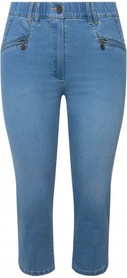Ulla Popken Cropped Stretch Blend Mony Jeans Blue - Jeans & Broeken in Grote Maten – Plus Size - 