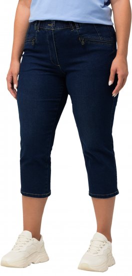 Ulla Popken Cropped Stretch Blend Mony Jeans Blue Denim - Jeans & Broeken in Grote Maten – Plus Size - 