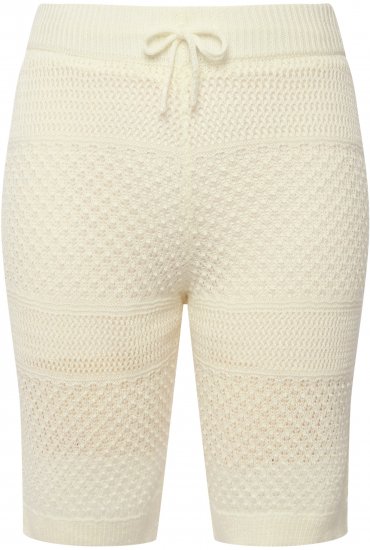 Ulla Popken Crochet Bermuda Layered Look Shorts White - Jeans & Broeken in Grote Maten – Plus Size - 