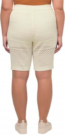 Ulla Popken Crochet Bermuda Layered Look Shorts White - Jeans & Broeken in Grote Maten – Plus Size - 