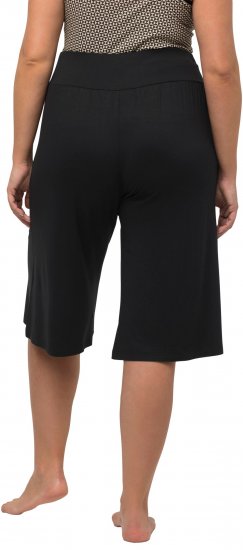 Ulla Popken Wide Leg Flared Bermuda Shorts Black - Jeans & Broeken in Grote Maten – Plus Size - 