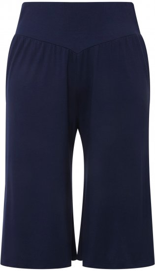Ulla Popken Wide Leg Flared Bermuda Shorts Navy - Jeans & Broeken in Grote Maten – Plus Size - 