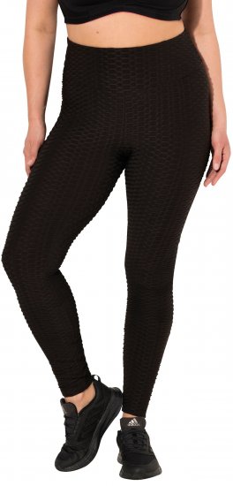 Ulla Popken Textured High Waisted Leggings Grey - Jeans & Broeken in Grote Maten – Plus Size - 