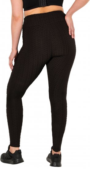 Ulla Popken Textured High Waisted Leggings Grey - Jeans & Broeken in Grote Maten – Plus Size - 