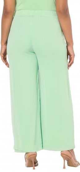 Ulla Popken Layered Chiffon Wide Leg Pants Green - Jeans & Broeken in Grote Maten – Plus Size - 