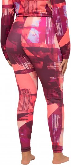 Ulla Popken Abstract Print Ski Leggings Red - Jeans & Broeken in Grote Maten – Plus Size - 