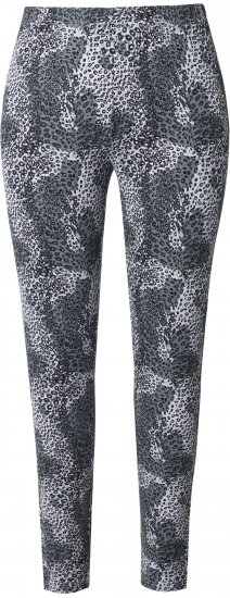 Ulla Popken Leopard Print Leggings Black - Jeans & Broeken in Grote Maten – Plus Size - 