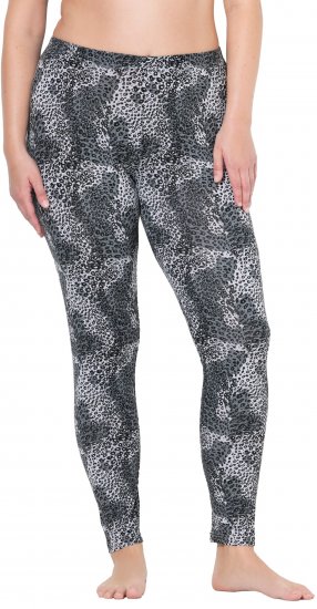 Ulla Popken Leopard Print Leggings Black - Jeans & Broeken in Grote Maten – Plus Size - 
