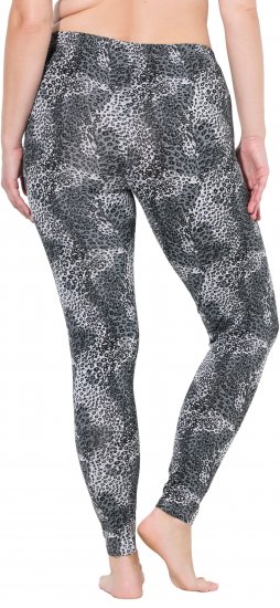 Ulla Popken Leopard Print Leggings Black - Jeans & Broeken in Grote Maten – Plus Size - 
