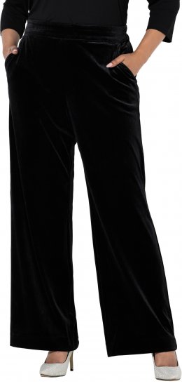 Ulla Popken Velvet Suit Pants Black - Jeans & Broeken in Grote Maten – Plus Size - 